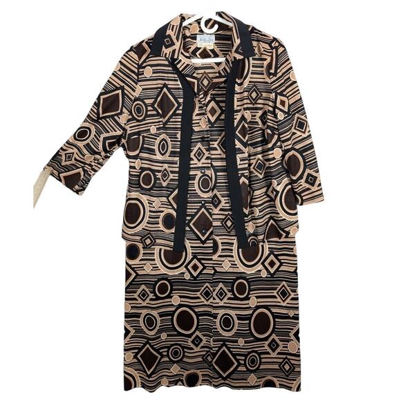 Vintage Nelly Don Dress Womens Large Jacket Set Geometric Button Front Retro - Picture 1 of 13